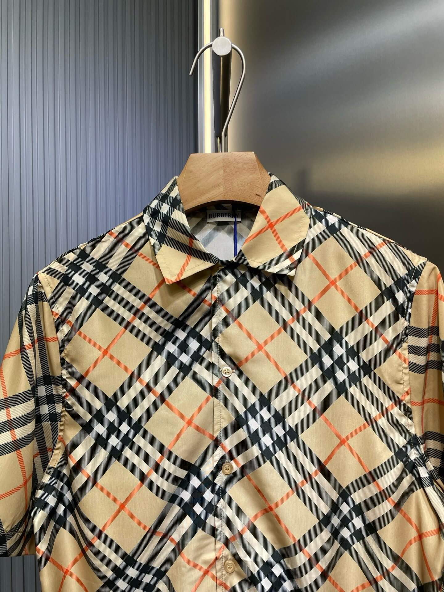 Diagonal Check Short-Sleeve Shirt