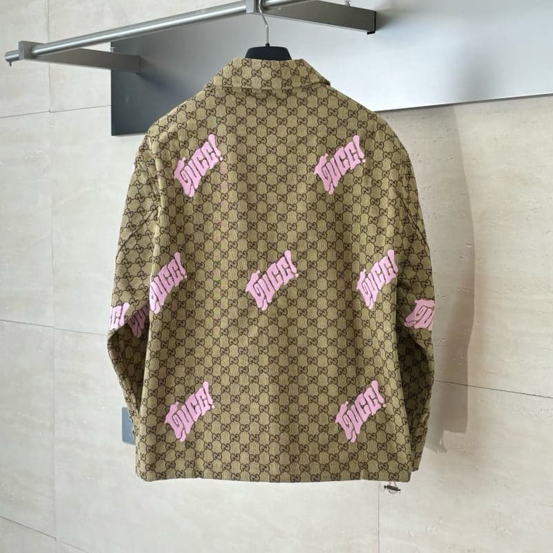 Khaki and Pink Patchwork Embroidered Jacket