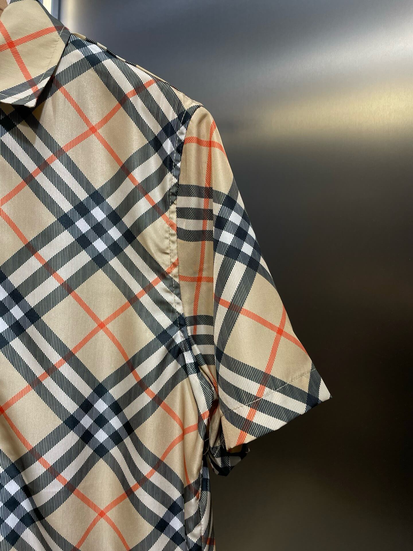 Diagonal Check Short-Sleeve Shirt