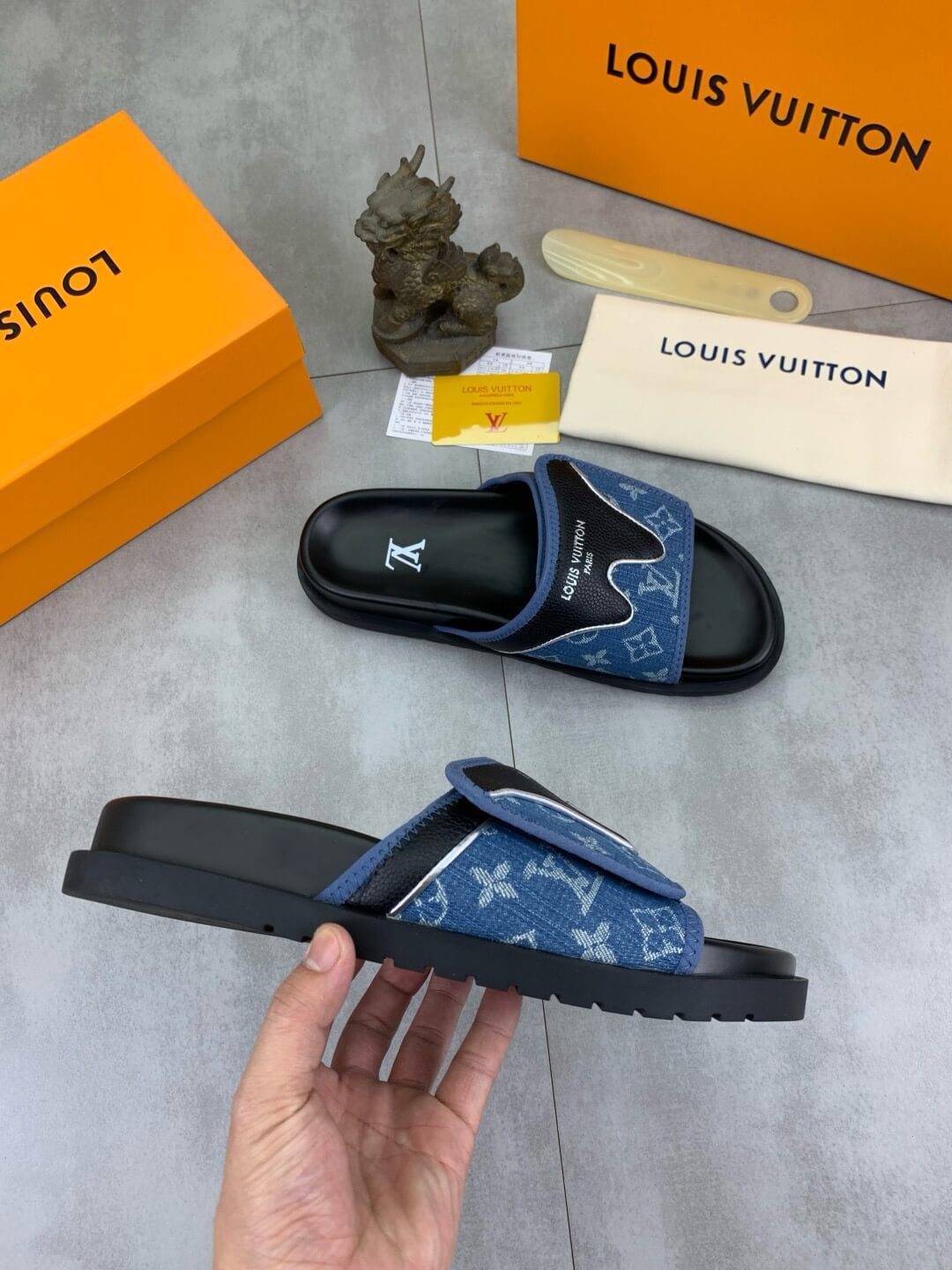 Cowhide Patch Slippers