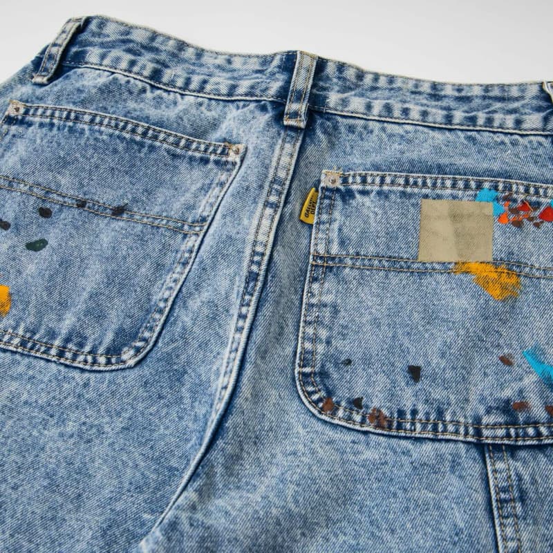 Graffiti Splash Paint Washed Denim Pants