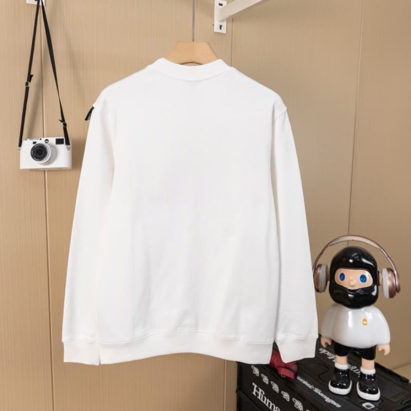 Letter Embroidery Shoulder Patch Sweatshirt