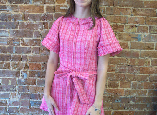 Checker Boucle Mini Dress