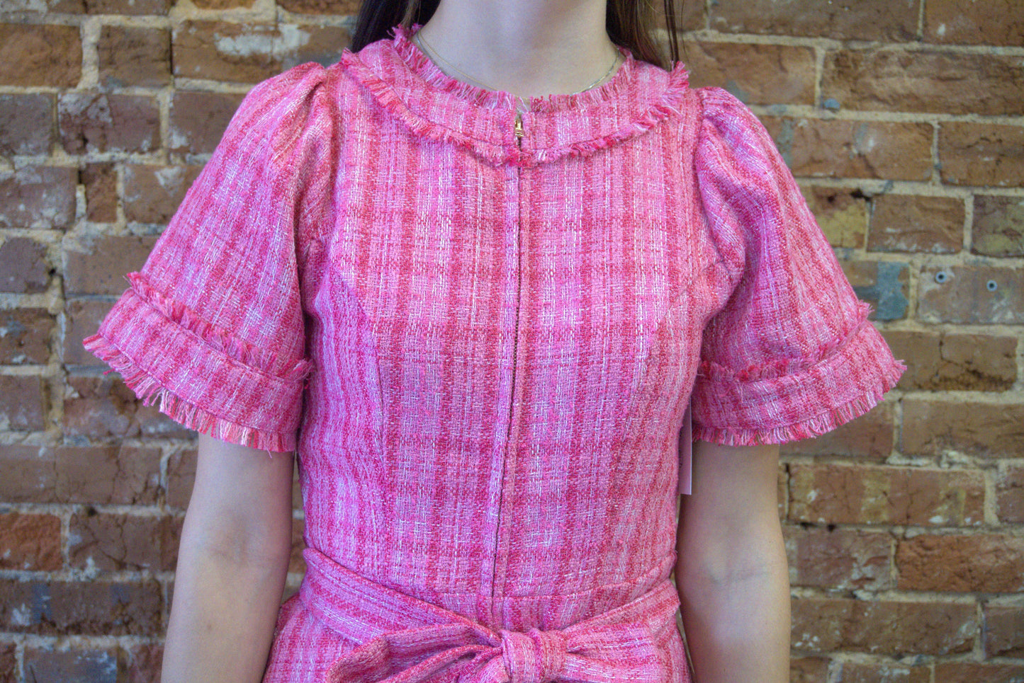 Checker Boucle Mini Dress