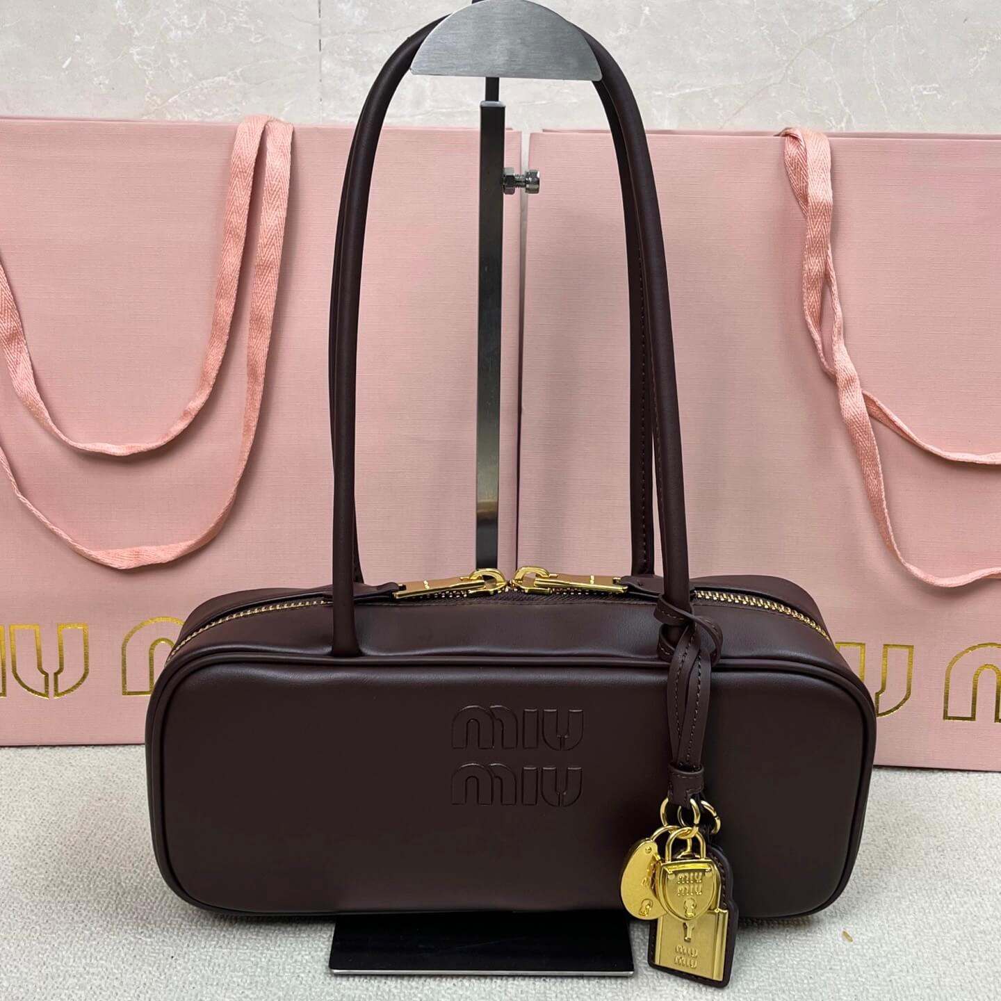 Casual & Edgy Leather Letter Bowling Bag