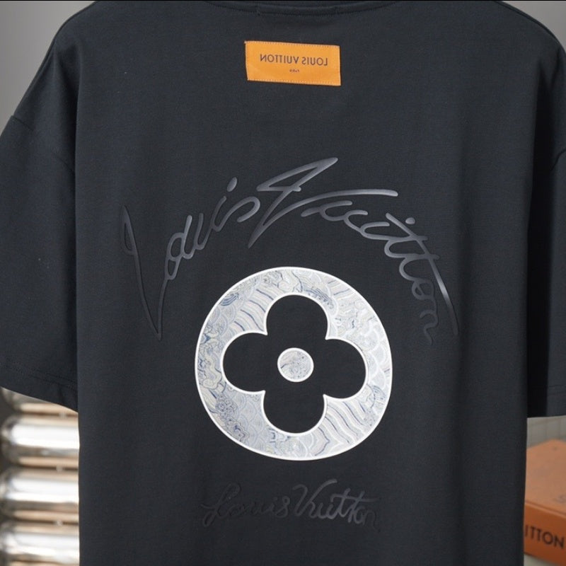 Letter Canvas Patch Monogram Flower T-Shirt