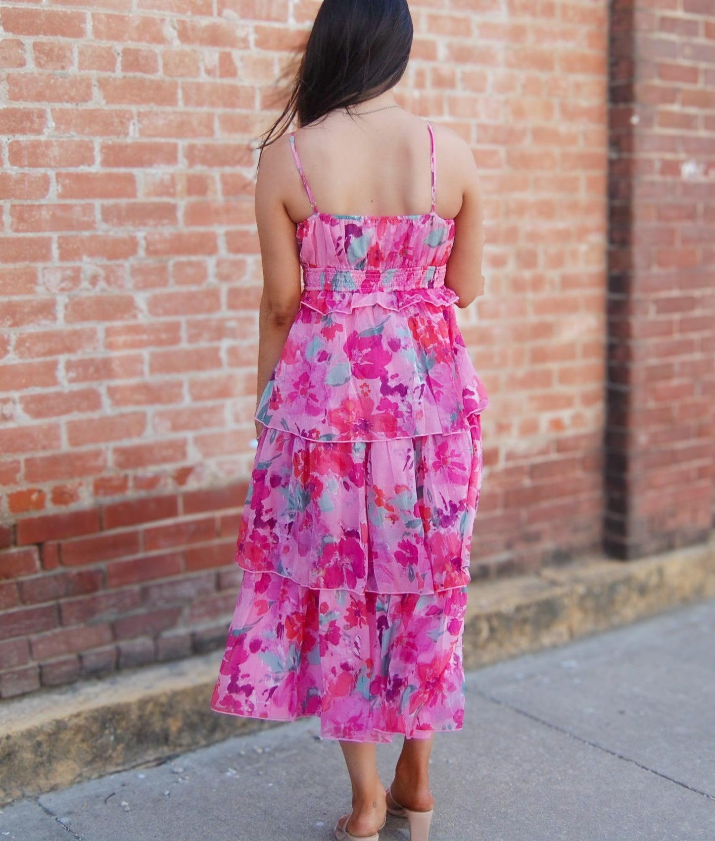 Floral Layered Midi Dress