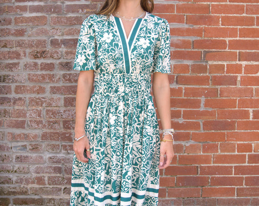 Floral Tiered Midi Dress