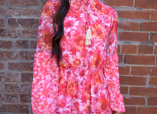 Flower Print Mini Dress