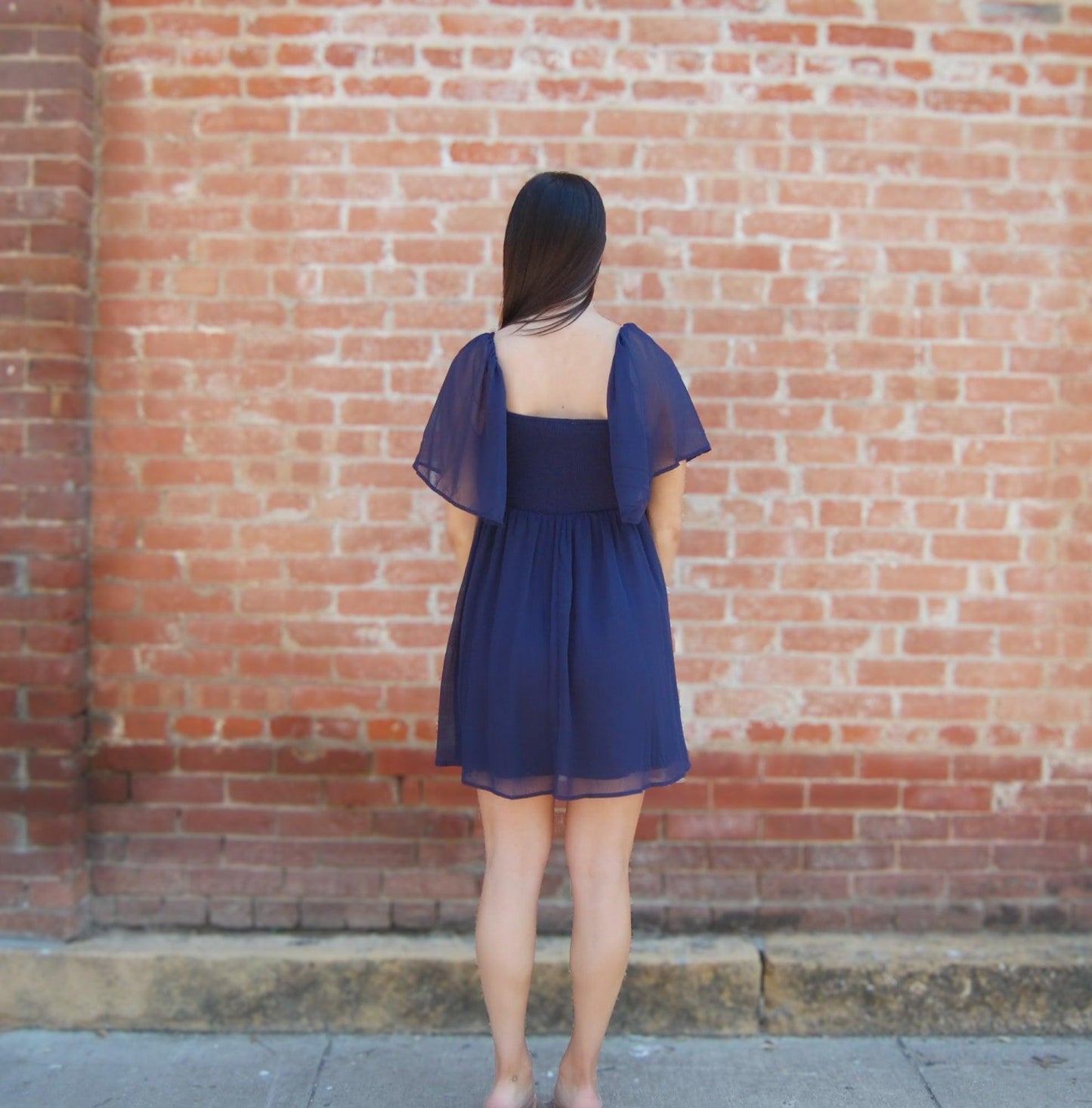 Flutter Sleeve Yoryu Chiffon Dress