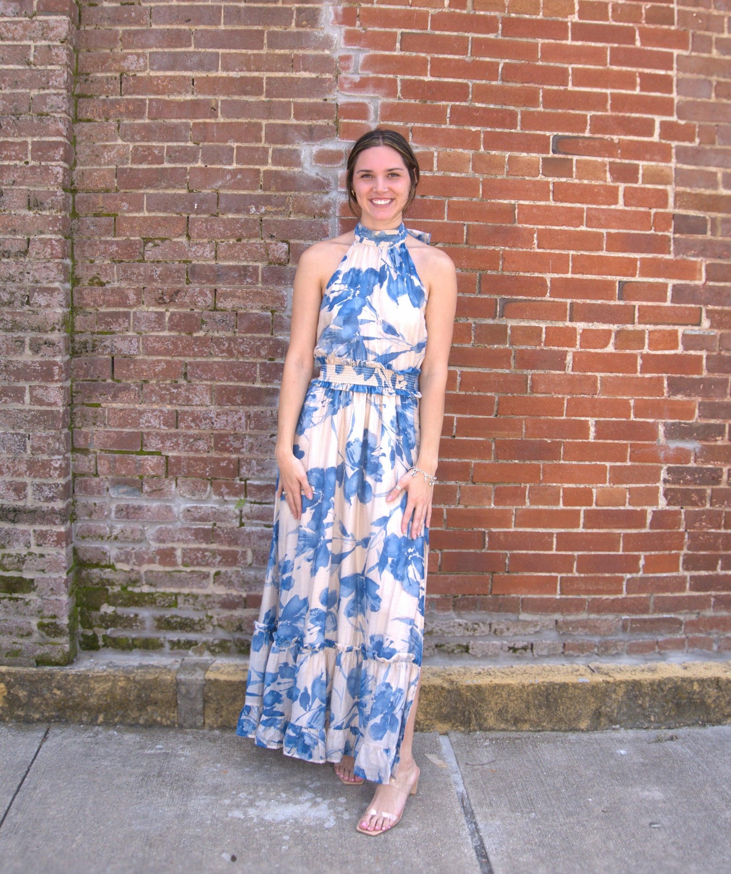 Tie Back Halter Maxi Dress