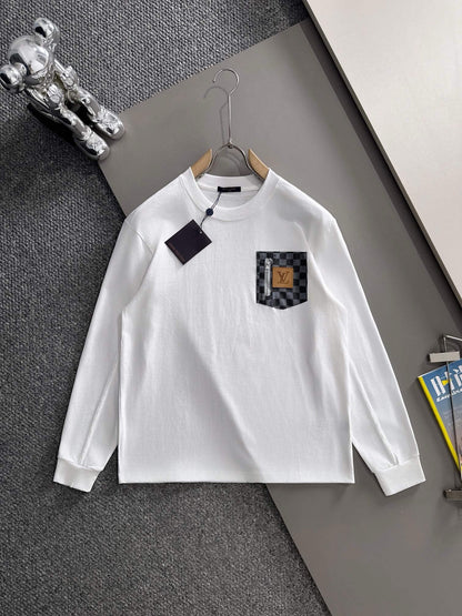 Plaid Pocket Zipper Sweatshirt