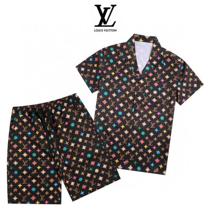 Colorful All-over Print T-shirt and Shorts Set