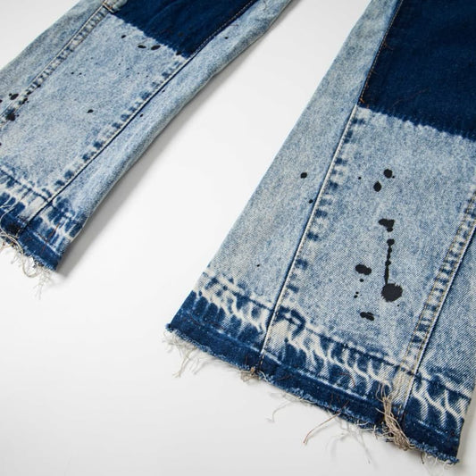 Graffiti Splash Paint Washed Denim Pants