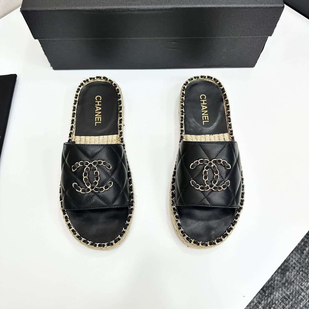 Runway Edition Leather-Patch Woven Sandals