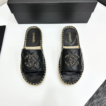 Runway Edition Leather-Patch Woven Sandals