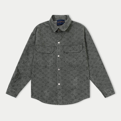 All-Over Jacquard Denim Sweatshirt
