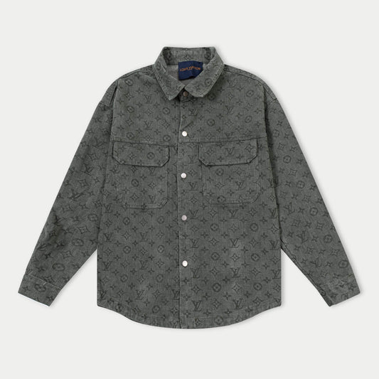 All-Over Jacquard Denim Sweatshirt