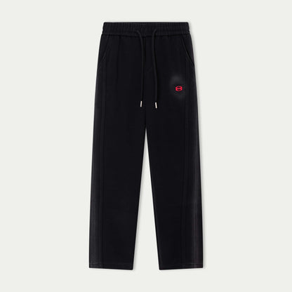 Red Circle Embroidered Pants