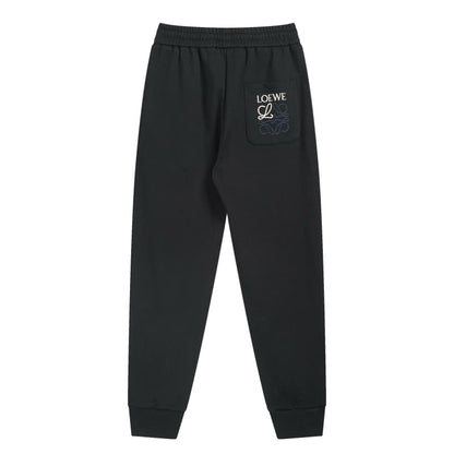 Letter Colorblock Embroidery Pants