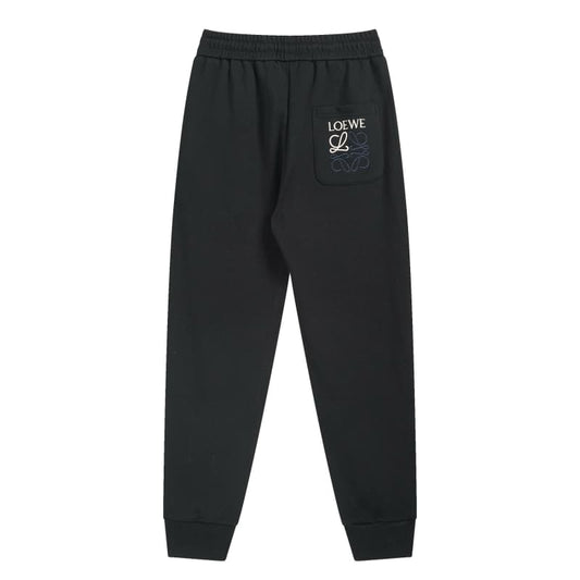 Letter Colorblock Embroidery Pants
