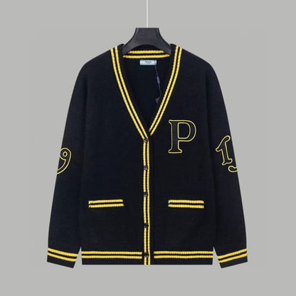 Patchwork Knitted Wool Cardigan Jacket