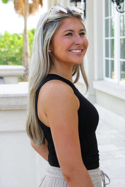 All Worth It Ribbed Crop Top - Black