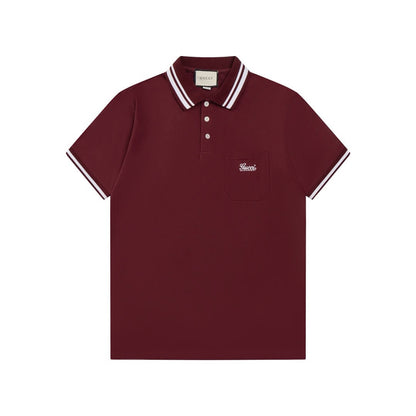 Letter Embroidery Polo T Shirt