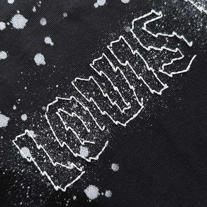 Embroidered Letter & Ink-Spray Graphic Sweatshirt