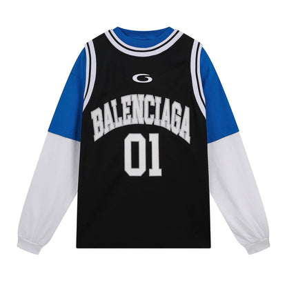 Patchwork Basketball Sweatshirt