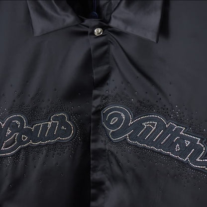 Embroidered Rhinestone Cotton Bomber Jacket