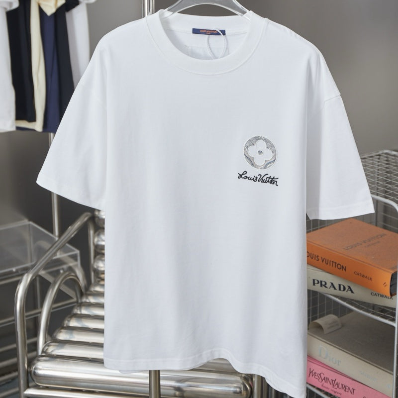 Letter Canvas Patch Monogram Flower T-Shirt