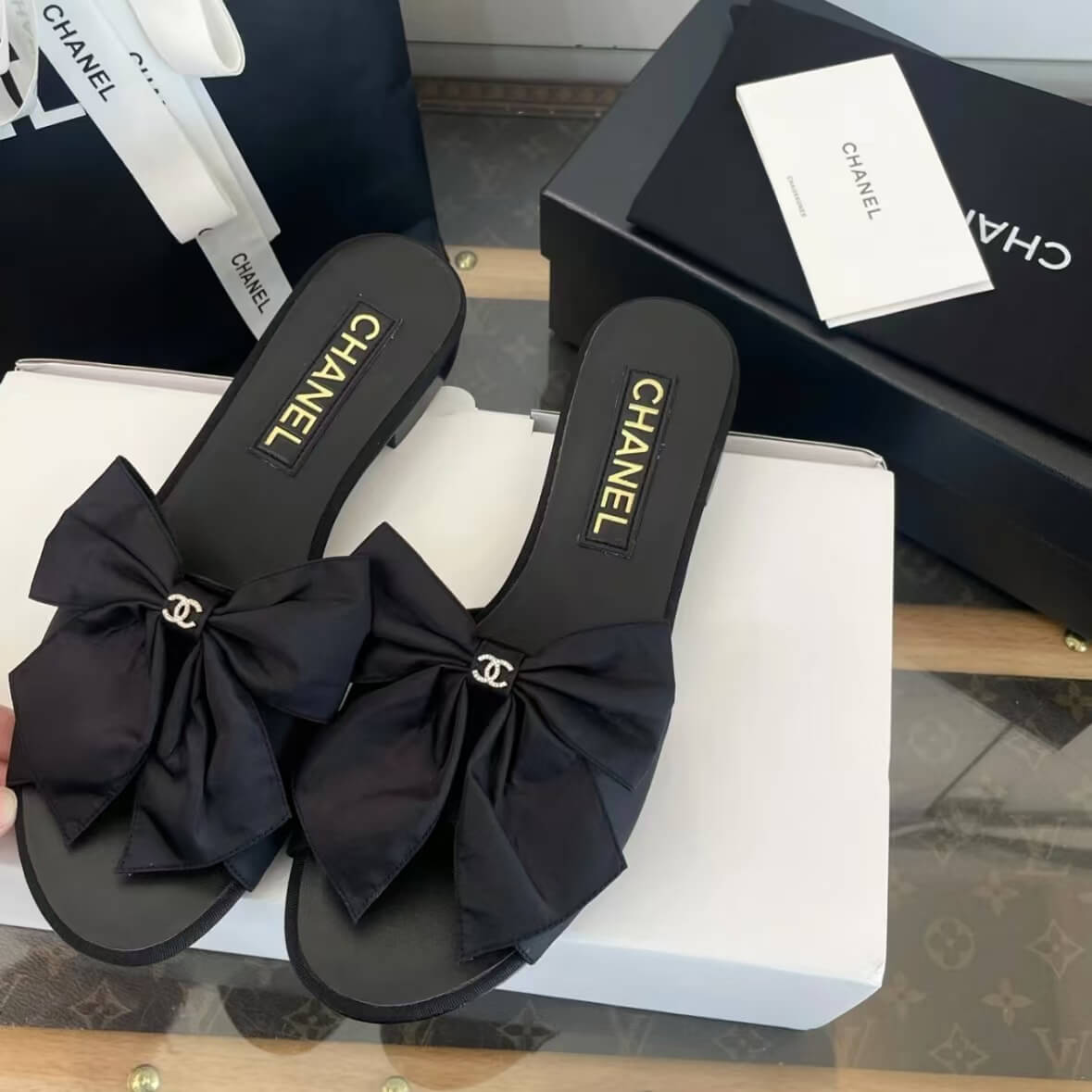Bow-Accented Block Heel  Sandals