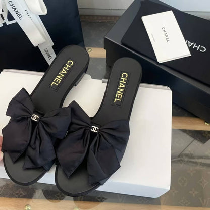 Bow-Accented Block Heel  Sandals