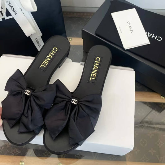 Bow-Accented Block Heel  Sandals
