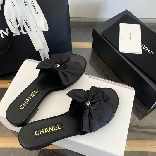 Bow-Accented Block Heel  Sandals
