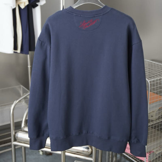 Embroidered Beaded Letter Sweatshirt
