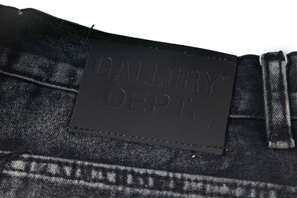 Black Graffiti Splash Paint Washed Denim Pants
