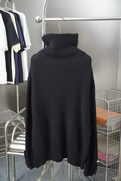 Bomber Pin Half-Zip Knitted Cardigan Sweater