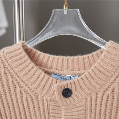 Embroidered Knit Cardigan Sweater
