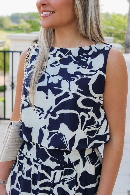 Thoughts Of You Sleeveless Crop Top - Navy