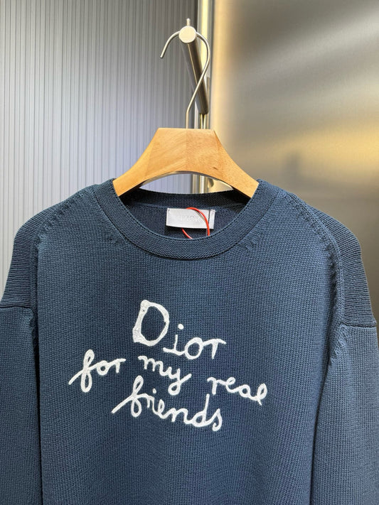 Wool Embroidered Knit Sweatshirt