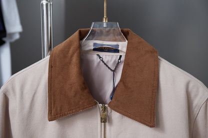 Pocket Cutout Embroidered Canvas Jacket