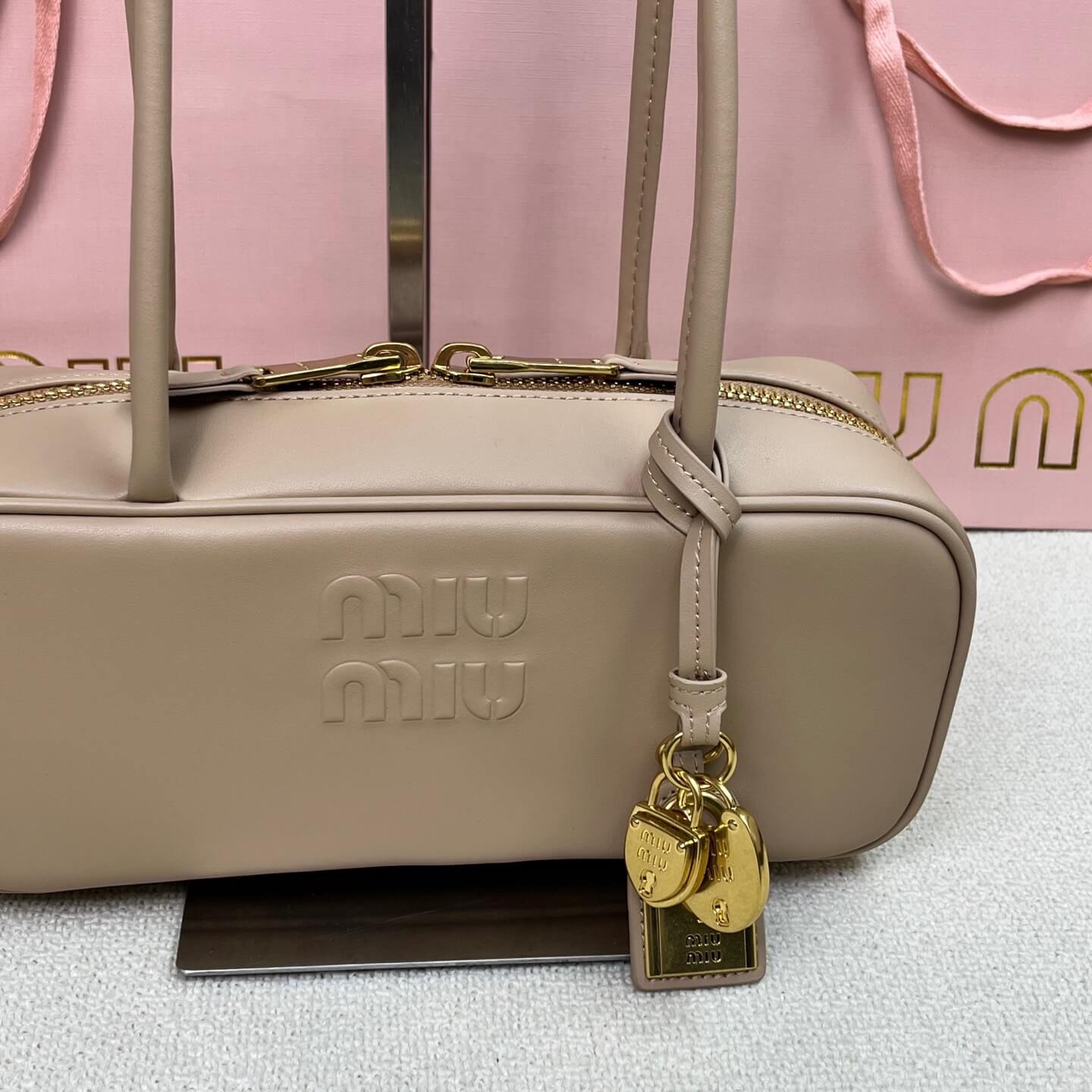 Casual & Edgy Leather Letter Bowling Bag