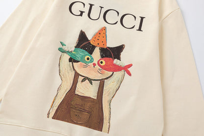 Cute Kitten Print Sweatshirt