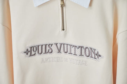Embroidered Letter Half-Zip Sweatshirt