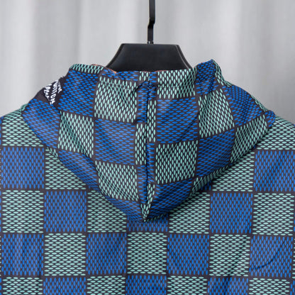 Reversible Plaid-Design Jacket