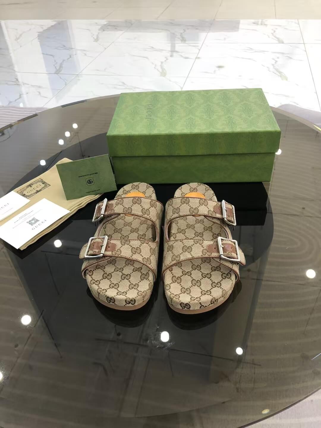 Brown All-Over Print Slippers