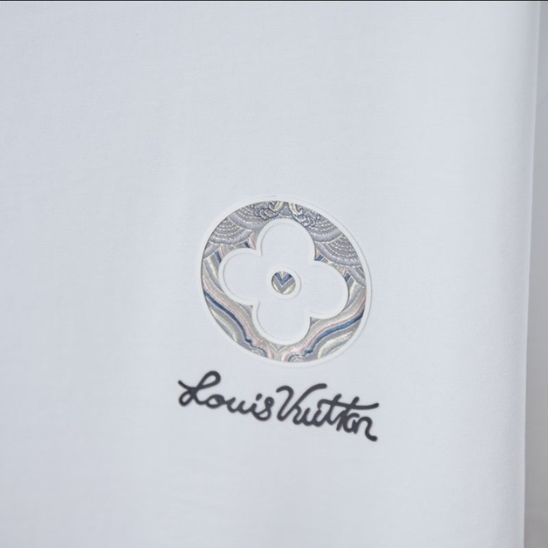 Letter Canvas Patch Monogram Flower T-Shirt