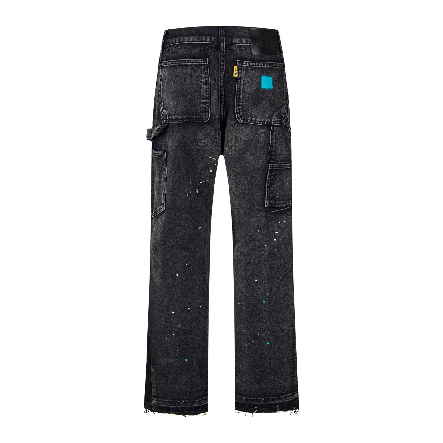 Black Graffiti Splash Paint Washed Denim Pants